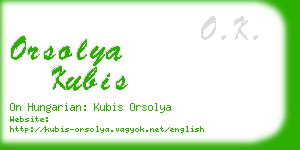 orsolya kubis business card